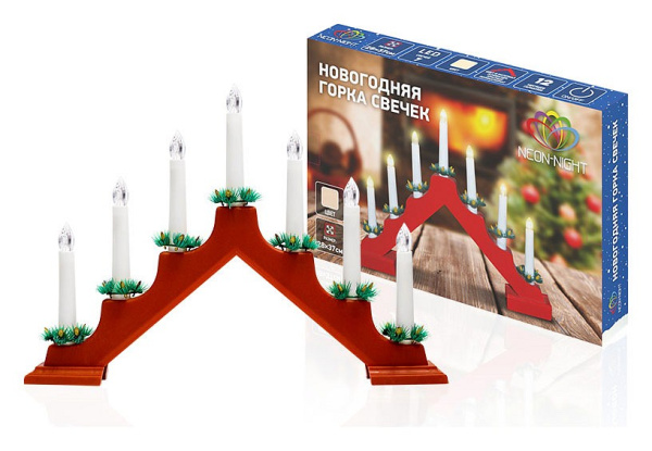 Композиция световая [28х37 см] Новогодняя горка 501-082