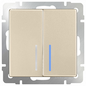 Выключатель одноклавишный с подсветкой без рамки Werkel WL11 WL11-SW-2G-LED