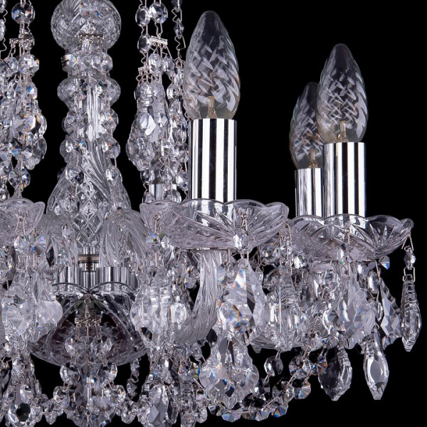 Подвесная люстра Bohemia Ivele Crystal 1406 1406/8/141/Ni/Leafs