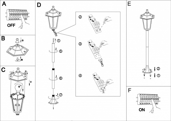 Наземный высокий светильник Eglo ПРОМО Laterna 5 22995
