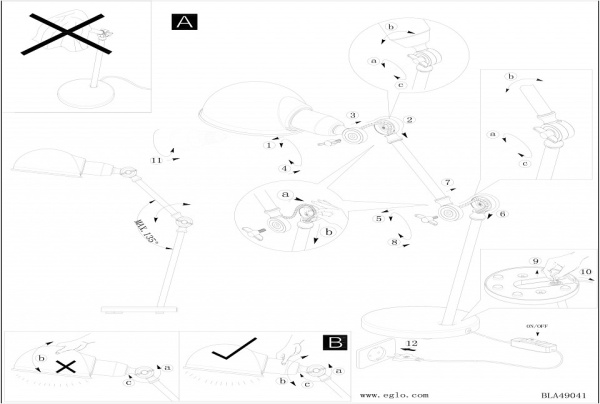 Настольная лампа офисная Eglo ПРОМО Exmoor 49041