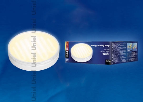 Лампа компактная люминесцентная Uniel  GX70 20Вт 2700K 02014