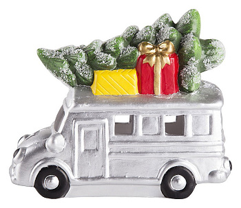 Композиция световая [19х9х16 см] Автобус с елкой 505-019