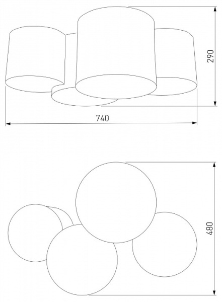 Потолочная люстра TK Lighting Mona 4393 Mona Gray