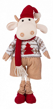 Мягкая игрушка (14х9х43 см) Теленок Томми в модном свитере 476-108