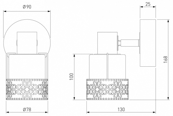 Спот Eurosvet Silvia 20025/1 белый с золотом/ хром