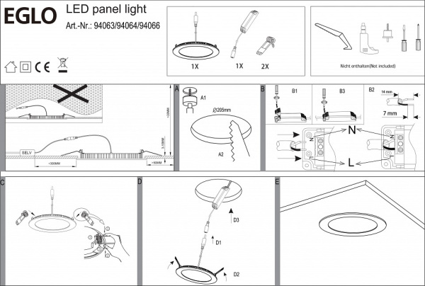 Встраиваемый светильник Eglo ПРОМО Fueva 1 94066