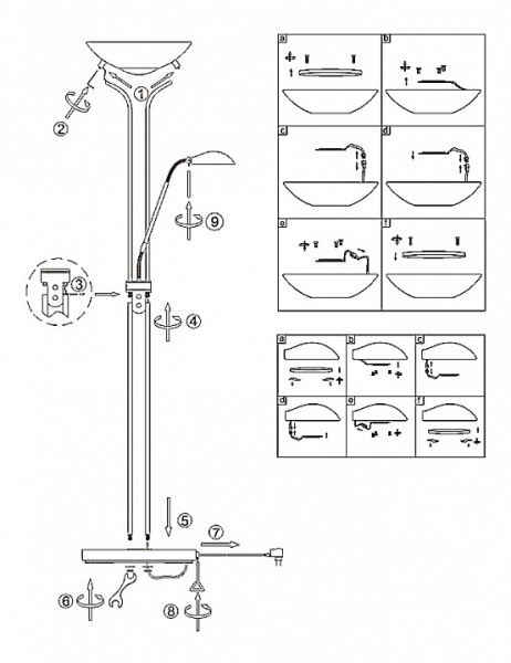 Торшер с подсветкой Globo Leonas 59020