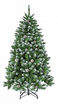 Ель новогодняя (1.55 м) Императрица с шишками заснеженная 73264