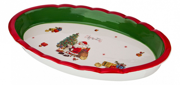 Блюдо декоративное (39х24х5 см) Merry Christmas 358-1477