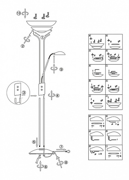Торшер с подсветкой Globo Lidano 59042