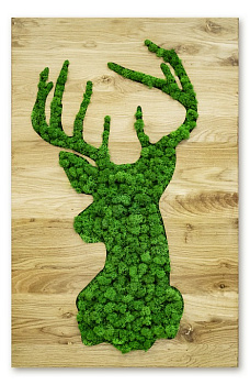 Панно (40x2x60 см) Олень Из Мха