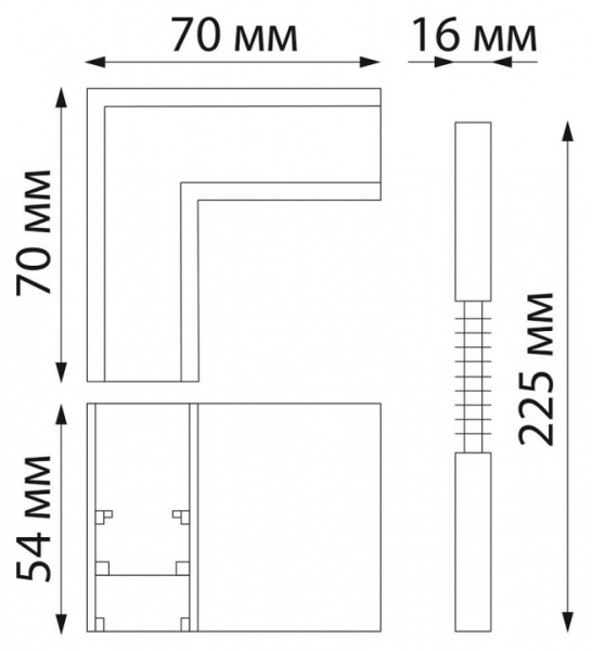Соединитель угловой L-образный для треков Novotech Flum 135121