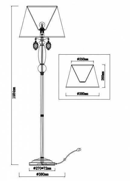 Настольная лампа декоративная Rivoli Molto F1 AB Б0038394