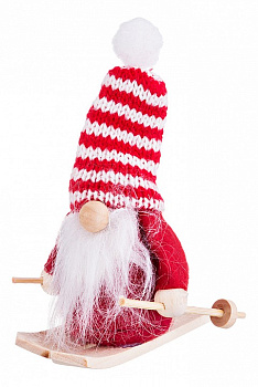 Дед Мороз (9 см) Санта на лыжах 372-031