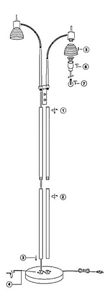 Торшер Globo Panna 54533-2S