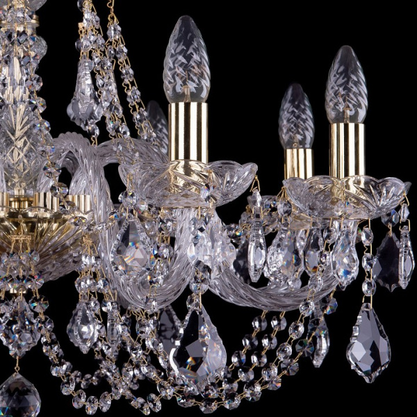 Подвесная люстра Bohemia Ivele Crystal 1406 1406/8/240/G/Leafs