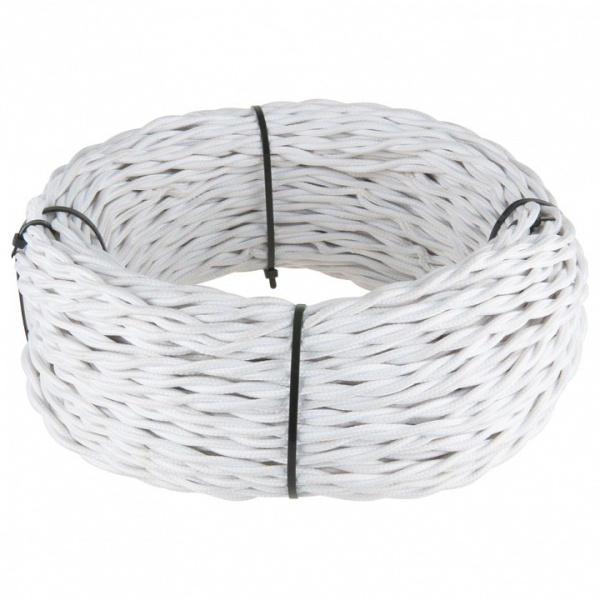 Провод электрический Werkel  Ретро кабель витой  2х2,5  (белый)