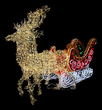 Композиция световая (3.5x0.8x1.95 м) Олень с санями 503-112