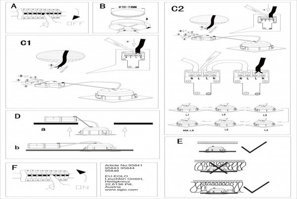 Набор встраиваемых светильников Eglo ПРОМО Pineda 95846