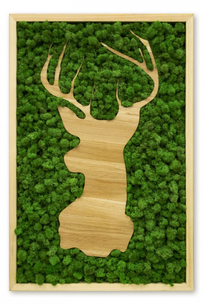 Панно (40x4x60 см) Олень Во Мхе