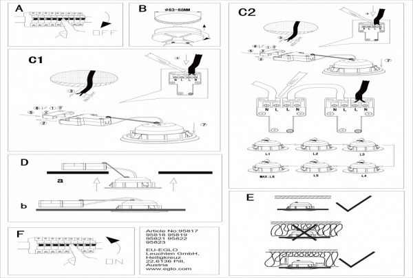 Набор встраиваемых светильников Eglo ПРОМО Pineda 95821