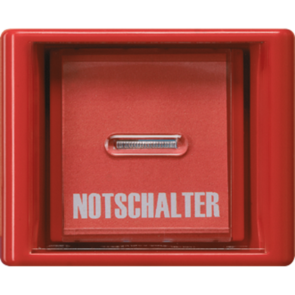 JUNG AS 500 Красная Крышка со стеклянным окном-клавишей антибактериальная