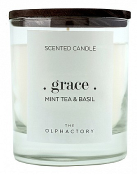 Свеча ароматическая (9.8 см) The Olphactory GRAСE Black Мята и базилик VV401MTBTO