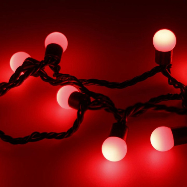 Гирлянда нить [10 м] Ball ARD-BALL-CLASSIC-D17.5-10000-BLACK-100LED RED (230V, 7W)