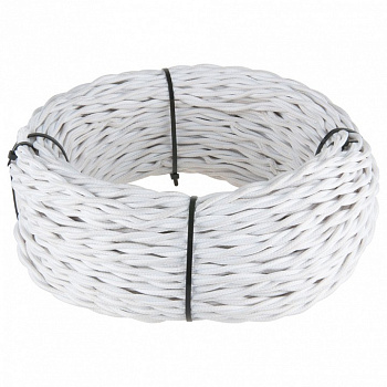 Провод электрический Werkel  Ретро кабель витой  2х1,5  (белый)