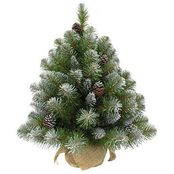Ель новогодняя [90 см] Императрица с шишками в мешочке заснеженная 73810