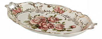 Блюдо декоративное (50х30 см) Корейская Роза 215-100