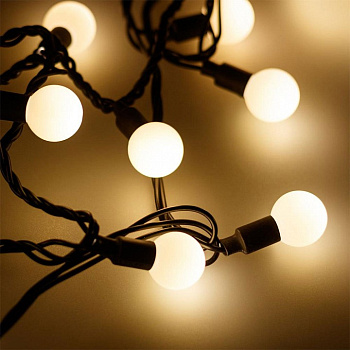Гирлянда нить [20 м] Ball ARD-BALL-CLASSIC-D23-20000-BLACK-160LED WARM (230V, 7W)