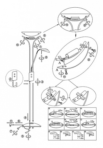 Торшер с подсветкой Globo Holone 59927