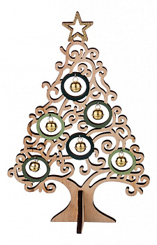 Ель новогодняя (19.5х7.5х30 см) Елочка с бубенчиками 845-111