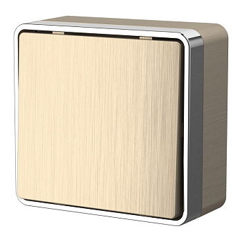 Выключатель одноклавишный Werkel  WL15-01-01 (шампань рифленый)