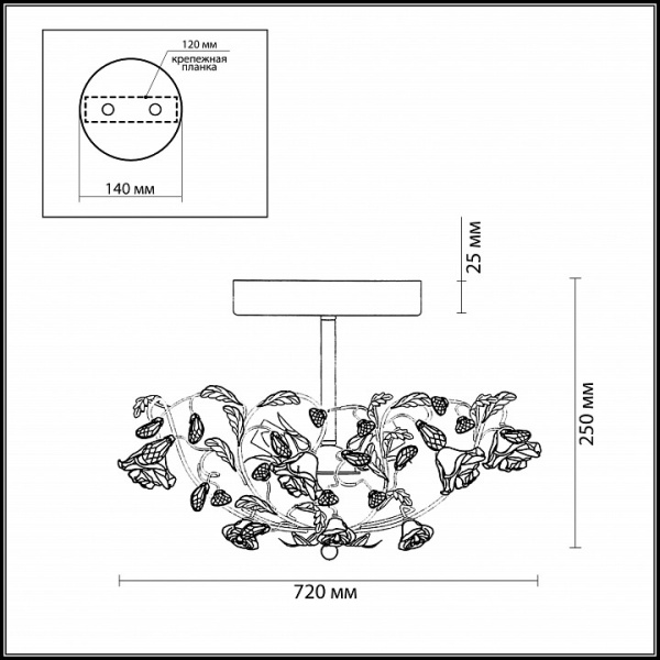 Люстра на штанге Odeon Light Oxonia 2585/5