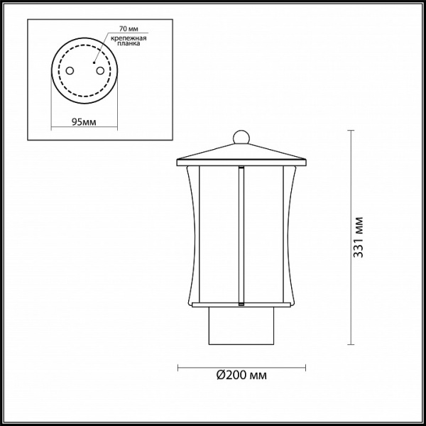 Наземный низкий светильник Odeon Light Galen 4173/1B