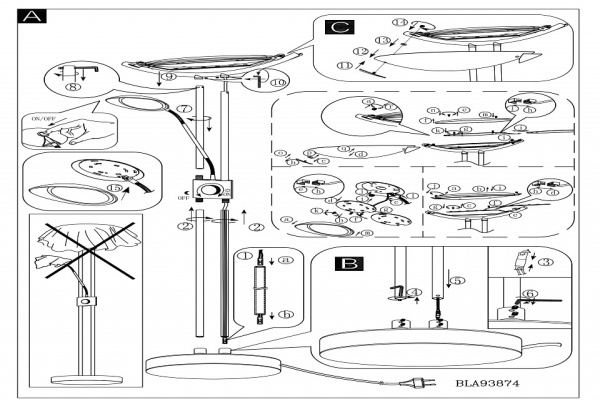 Торшер с подсветкой Eglo Baya Led 93876