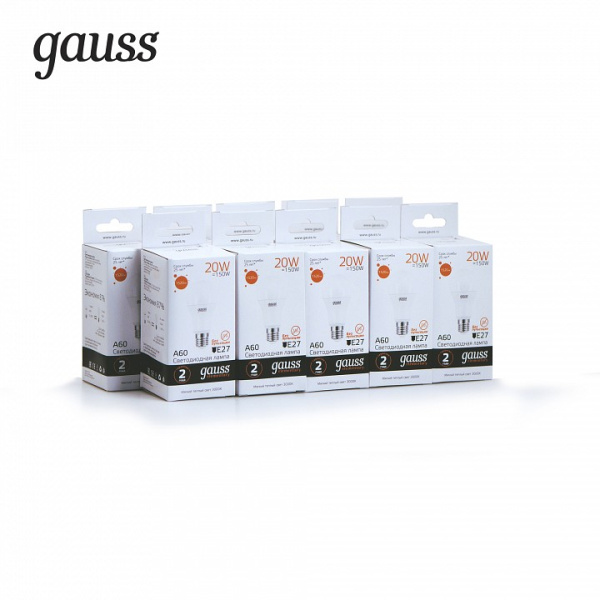 Лампа светодиодная Gauss  E27 20Вт 3000K 23219