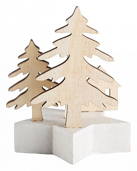 Композиция световая [9х8х10 см] Домик в лесу 504-043