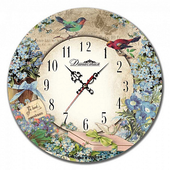 Настенные часы (33x33x4 см) Незабудки 02-017