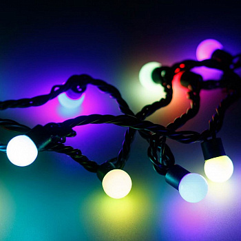 Гирлянда нить [10 м] Ball ARD-BALL-CLASSIC-D17.5-10000-BLACK-100LED RGB (230V, 7W)