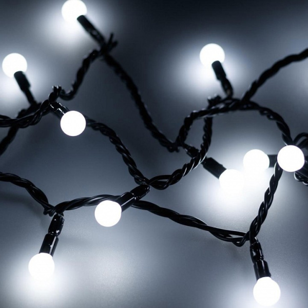 Гирлянда нить [20 м] Ball ARD-BALL-CLASSIC-D13-20000-BLACK-200LED WHITE (230V, 14W)