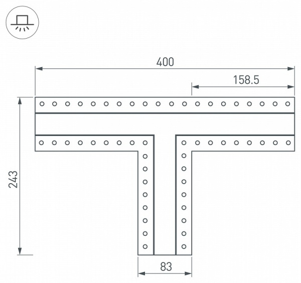 Соединитель угловой T-образный накладной Arlight S-LUX 030098