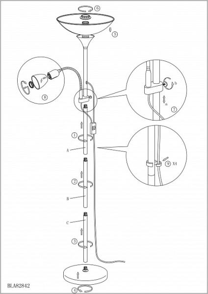 Торшер с подсветкой Eglo Up 4 86655