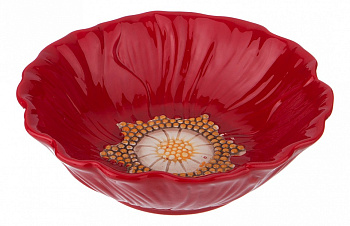 Чаша декоративная (17х5 см) Маковый цвет 358-1453