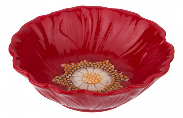 Чаша декоративная (17х5 см) Маковый цвет 358-1453