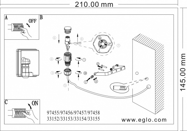 Светильник на штанге Eglo Faedo 3 97457